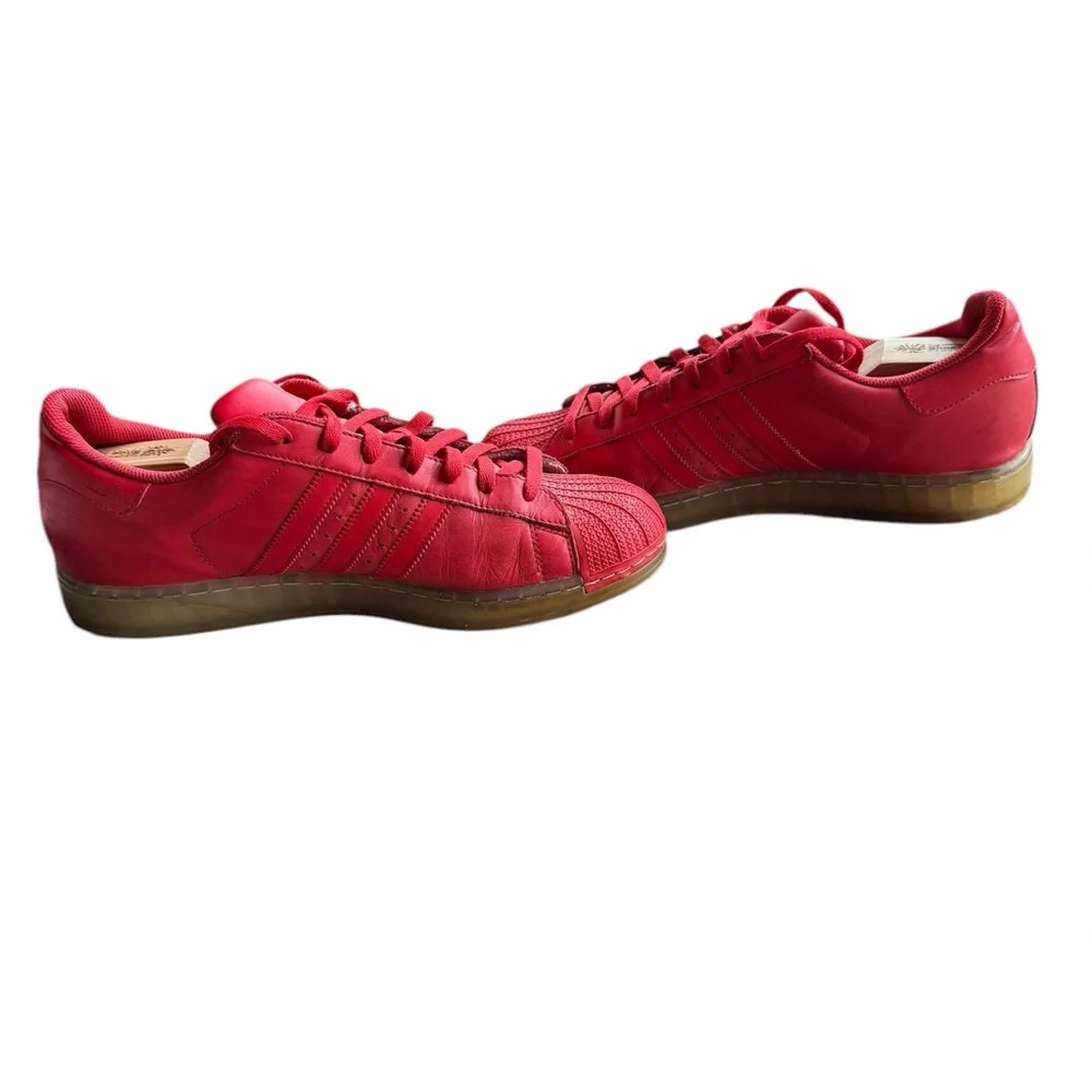Adidas‎ Superstars CLR Vivid Red Leather Sneakers